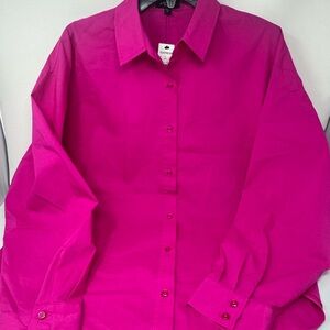 Express Fuchsia Button-Up Shirt